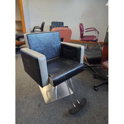 Pibbs Italian Crocodile Vinyl Styling Chair With Square Base