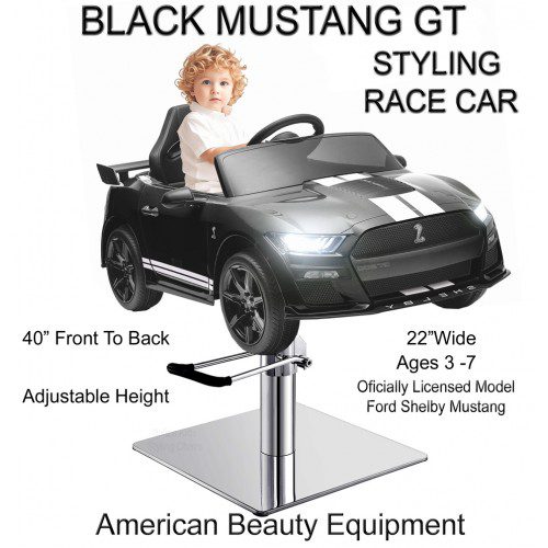 Black Mustang GT Styling Chair Car For Kids Hair Cuts - Image 2