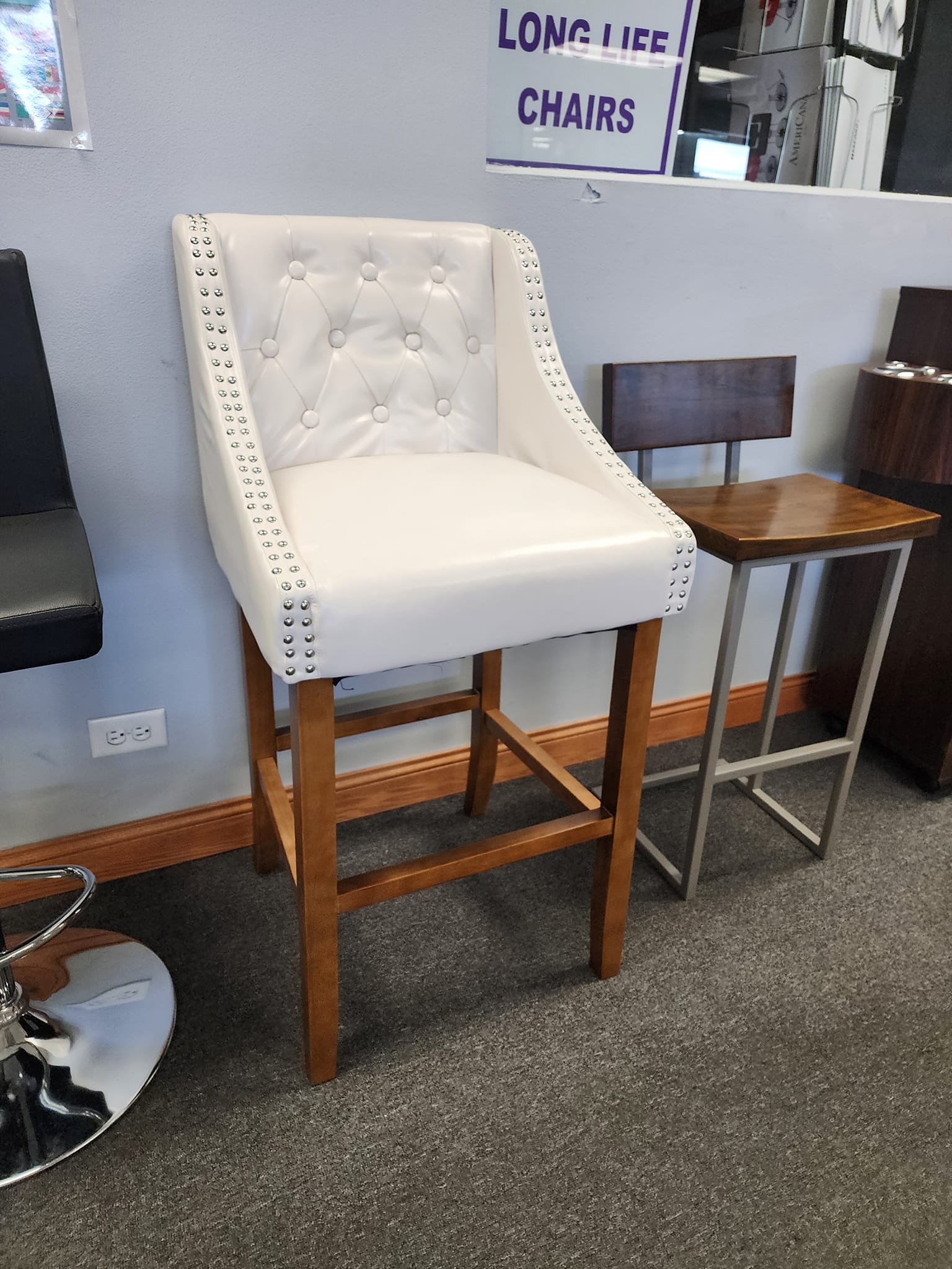 1- White Make Up or Reception Chair Showroom Model