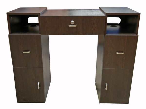 NT088 Manicure Table Hidden Wheels UV Slots