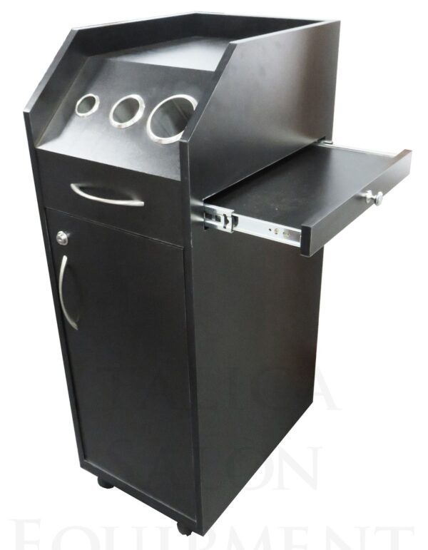 TR010B Black Portable Hair Styling Cabinet Locking Door