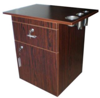 0099 Dark Wood Styling Stations With Locks