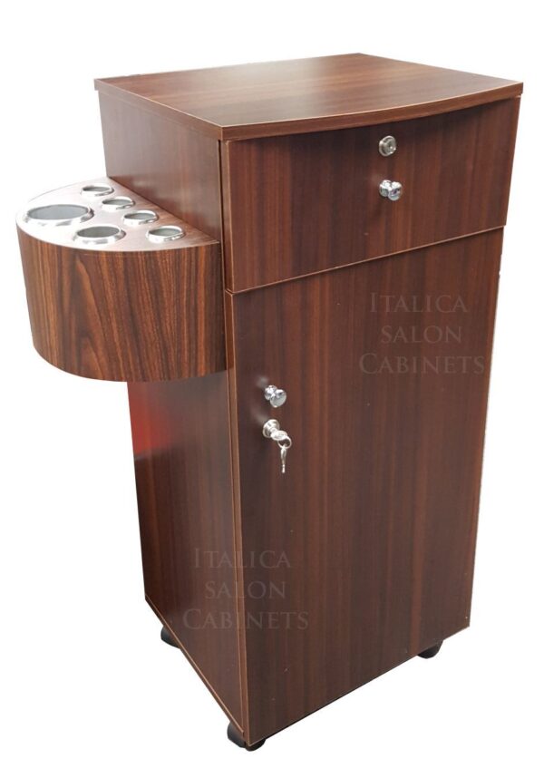 2529 Portable Salon Styling Cabinet Dark Wood