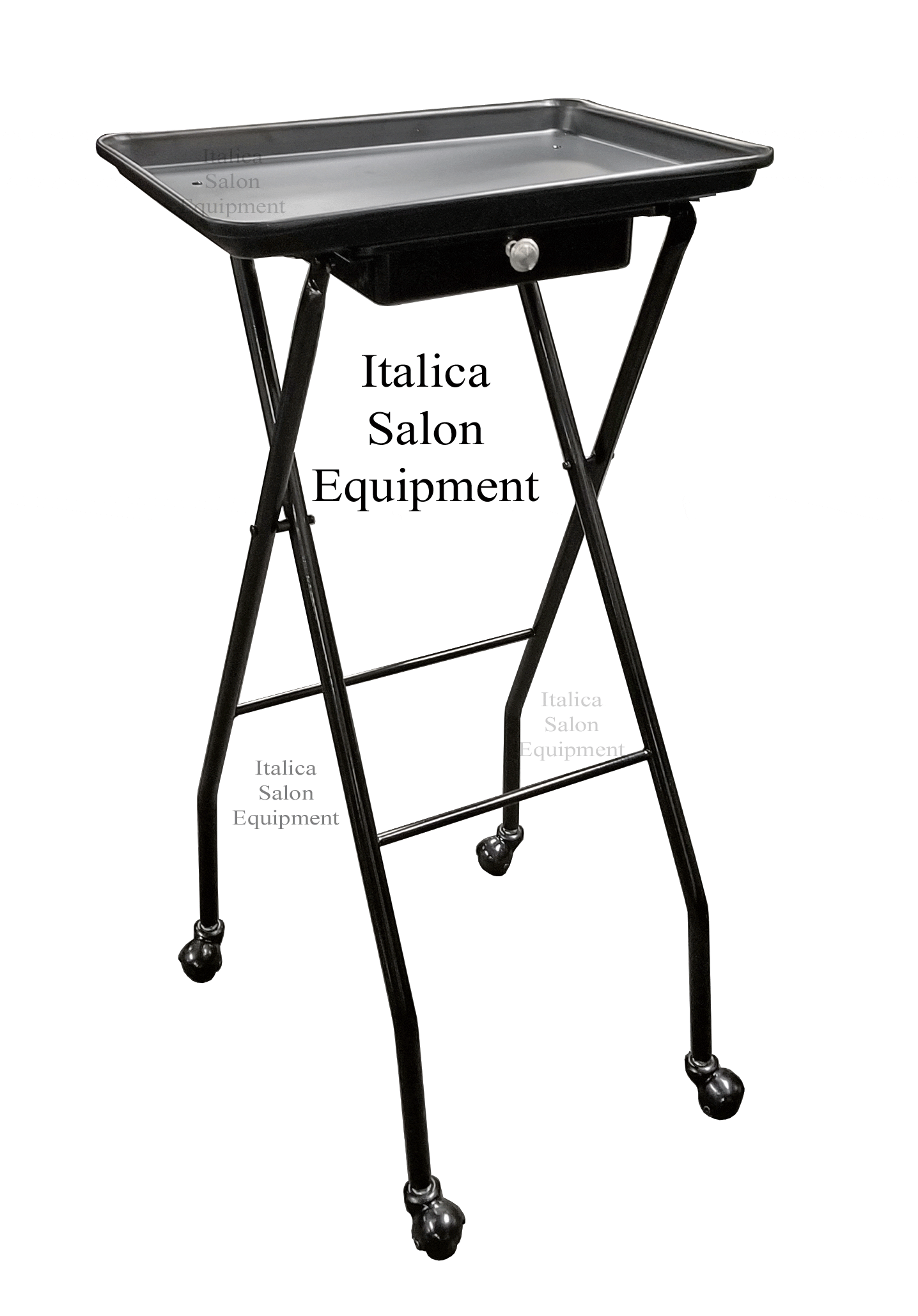 033T Black Metal Hair Color Tray With Drawer Folding For Easy Storage