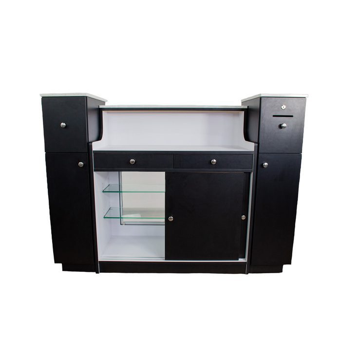 3320 Black Reception Desk With Display - Image 5