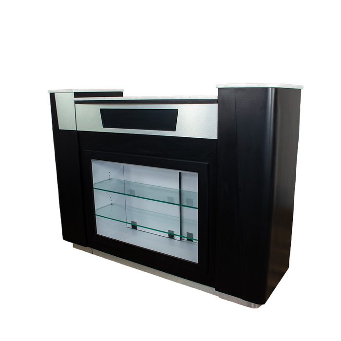 3320 Black Reception Desk With Display - Image 4