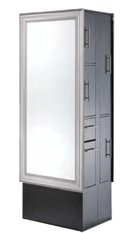 8819-SER02 Classic Styling Island For 2 Stylists 2 Colors Double Sided