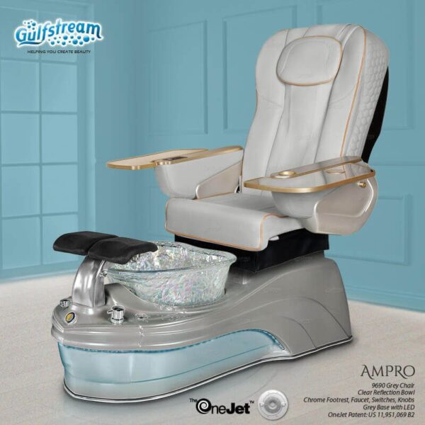Ampro Illuminated Pipeless Glass Bowl Pedicure Spa