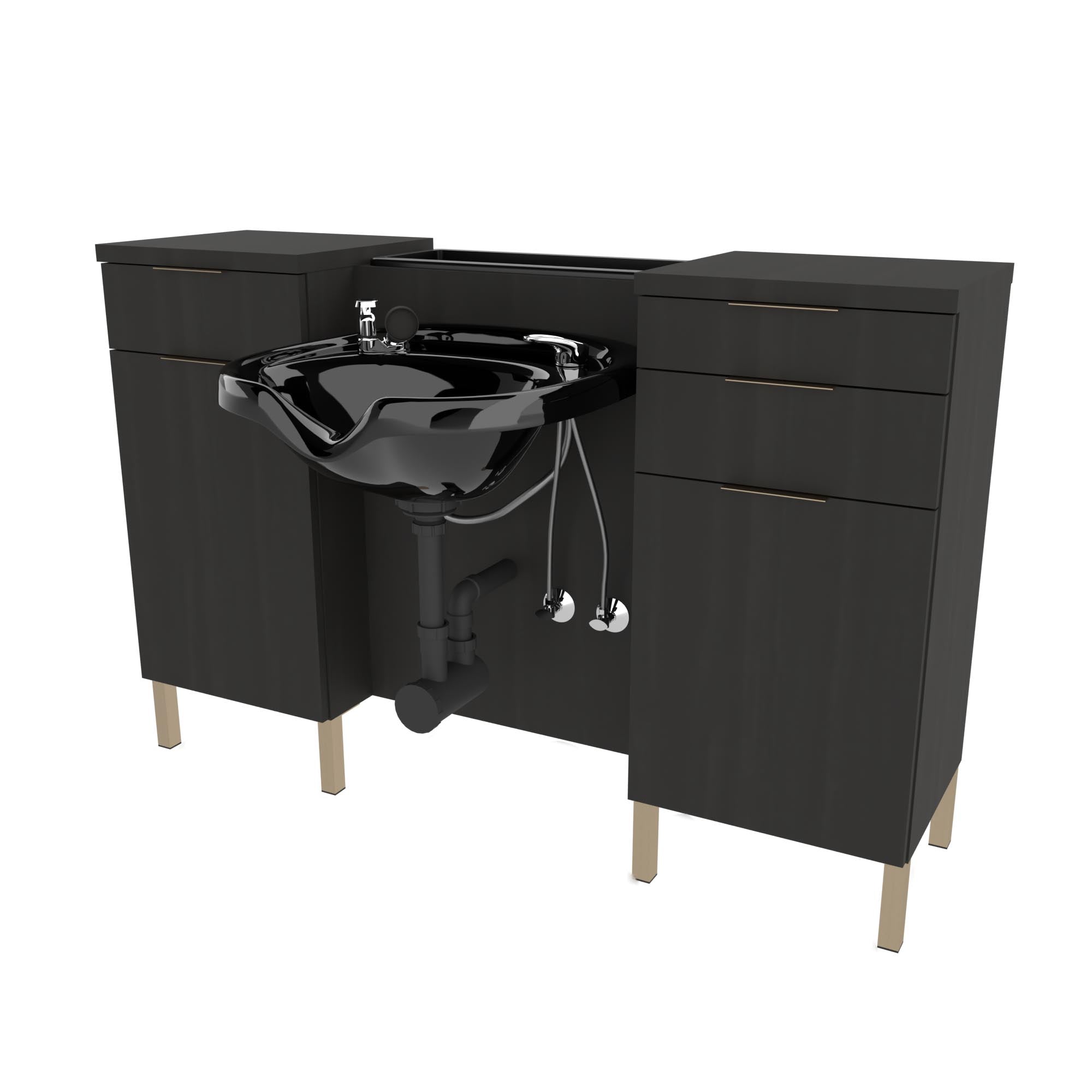 E1062P Wet Booth Hair Station With Legs