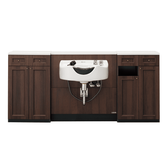 Majolica Japanese Barber Cabinet With Mirror Plus Special Bowl Showroom Model