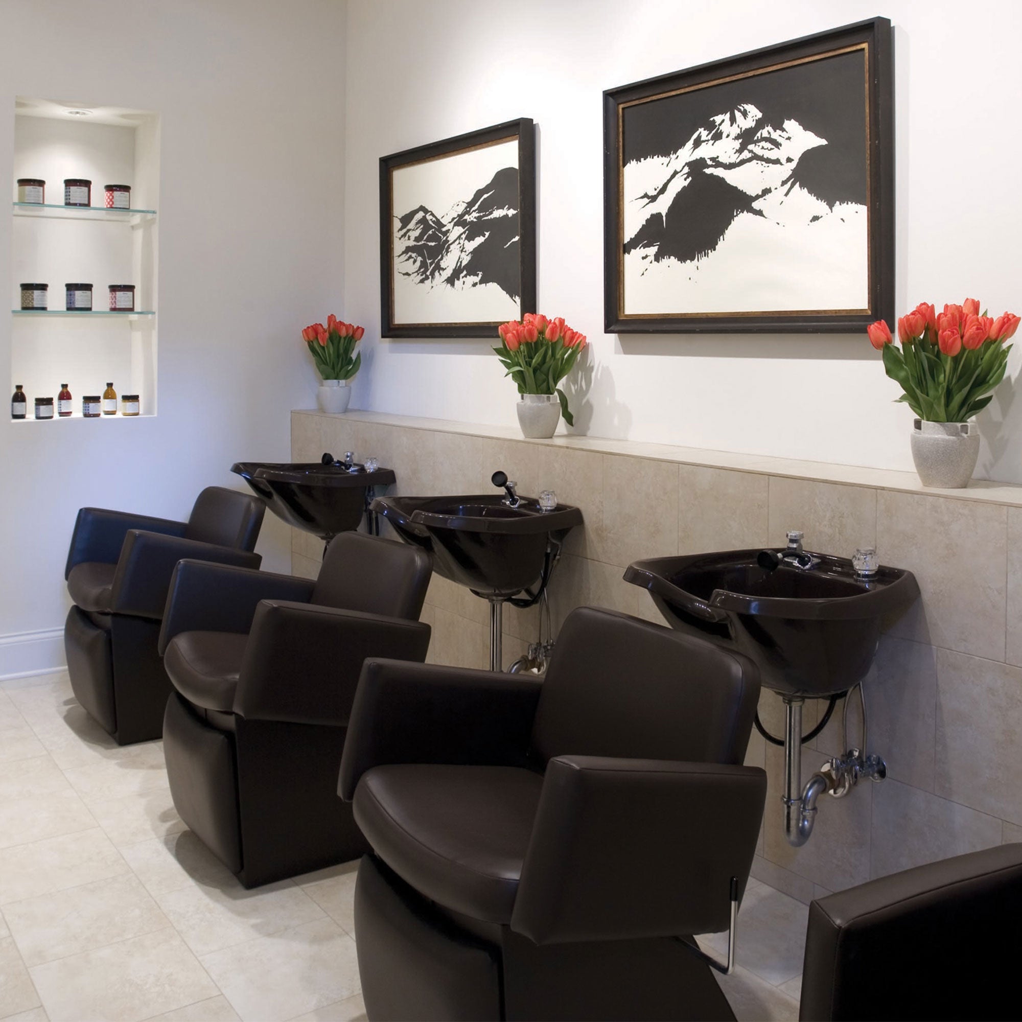 6950L Lever Control Shampoo Chair with Legrest - Image 3