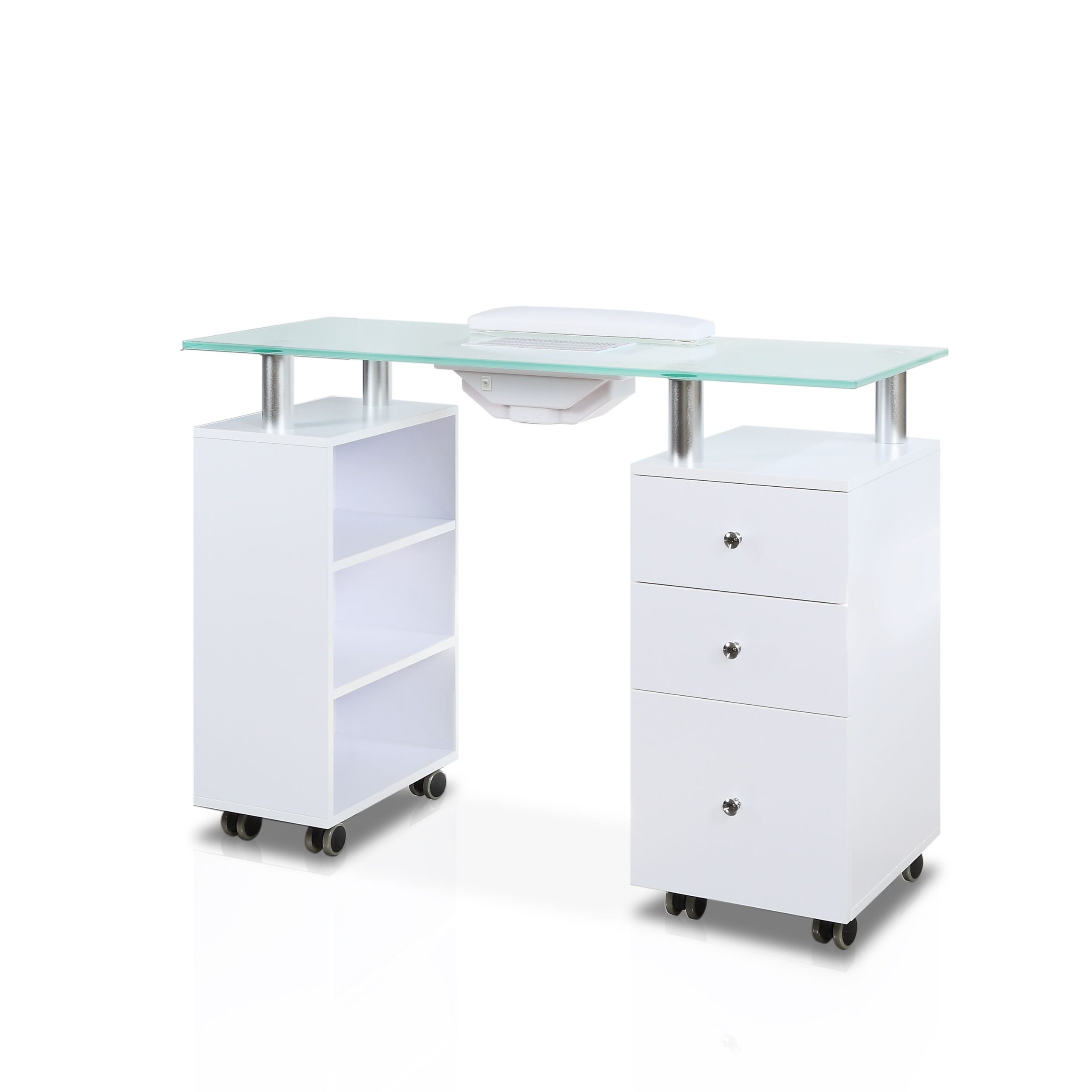 Nail Table - Glass Top with Draft Fan - Image 4