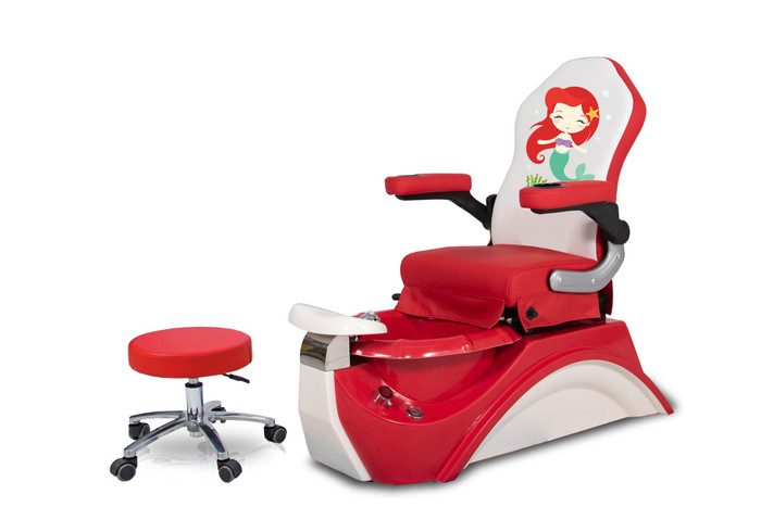 Children's Pedicure Spa Red Little Mermaid Pipeless Jet Model - Image 3
