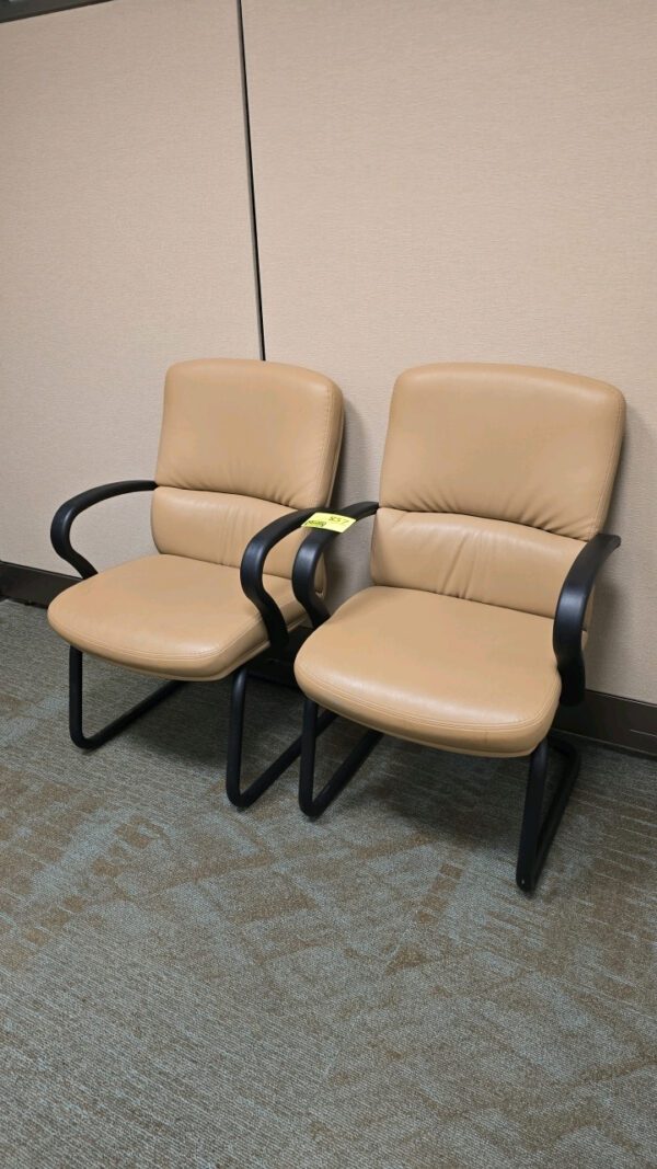 2 Faux Leather Reception Chairs High backs