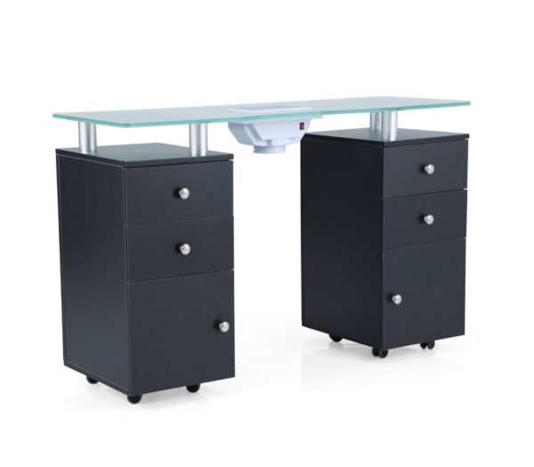 ITN053 Glass Top Nail Table Plus Vent
